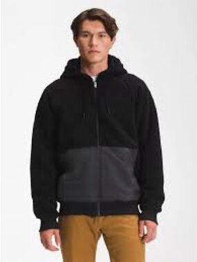 NWT The North Face Ridge Men’s Black Sherpa Fleece Zip Hoodie